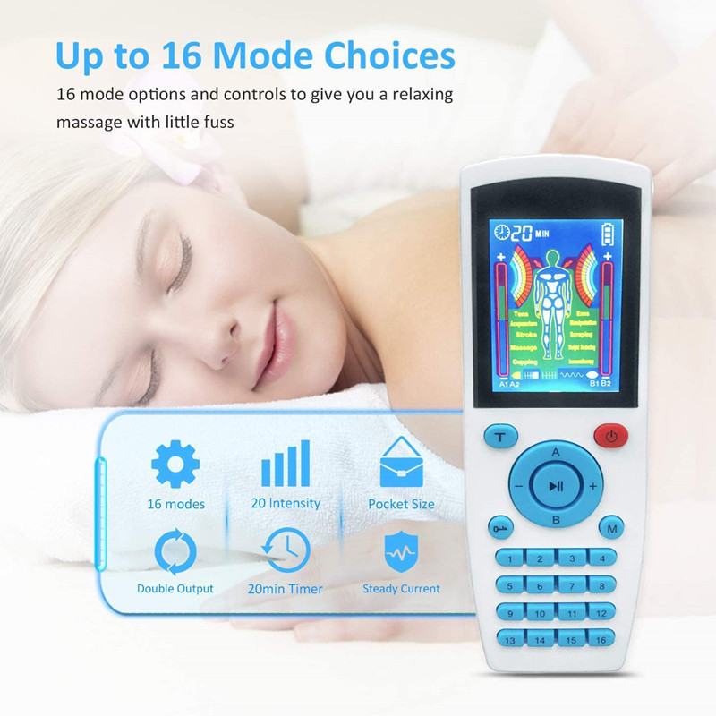 16 modes four-channel output port color screen pulse massager TENS massager EMS digital massager