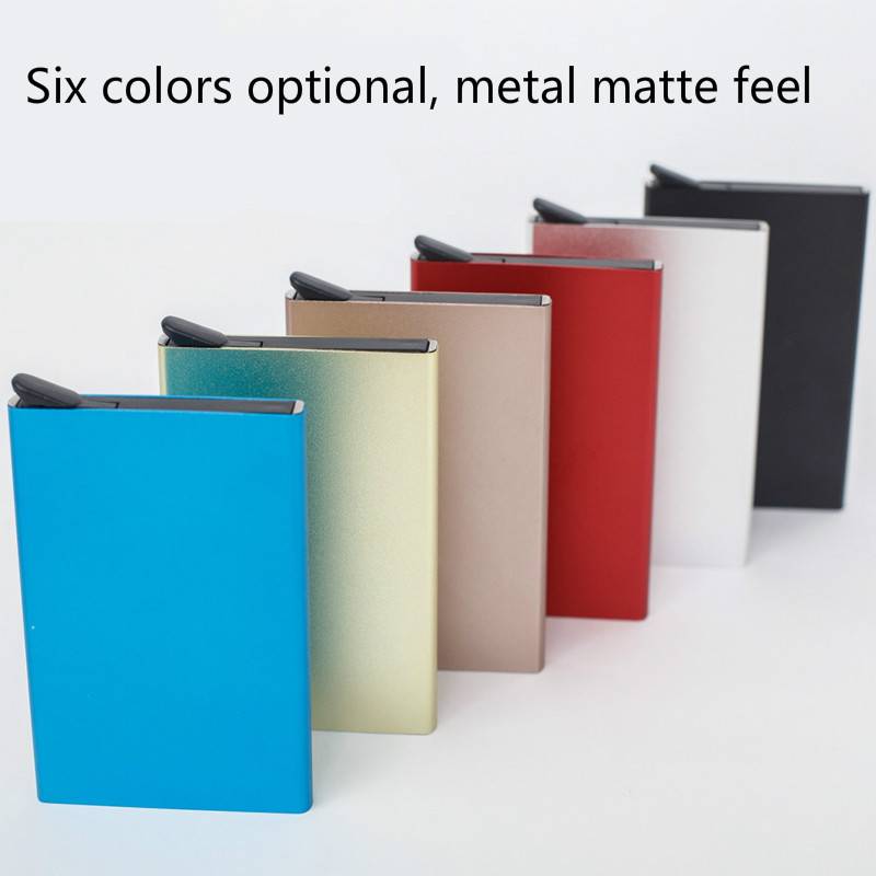 Premium Brushed Aluminum Credit Card Wallet – Magnetic-Shielded, Self-Opening Design with Minimalist Elegance