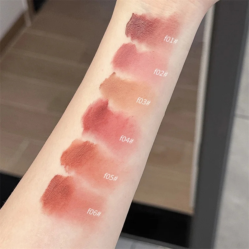 6 Colors Matte Lip Gloss Cute Lip Mud Velvet Grey Pink Keychain Lipstick Waterproof Long Lasting Lip Glaze Sexy Red Lip Gloss