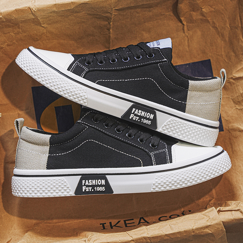 Men's new breathable and versatile skateboard shoes, men's soft soled casual sports trend fashionable canvas shoes