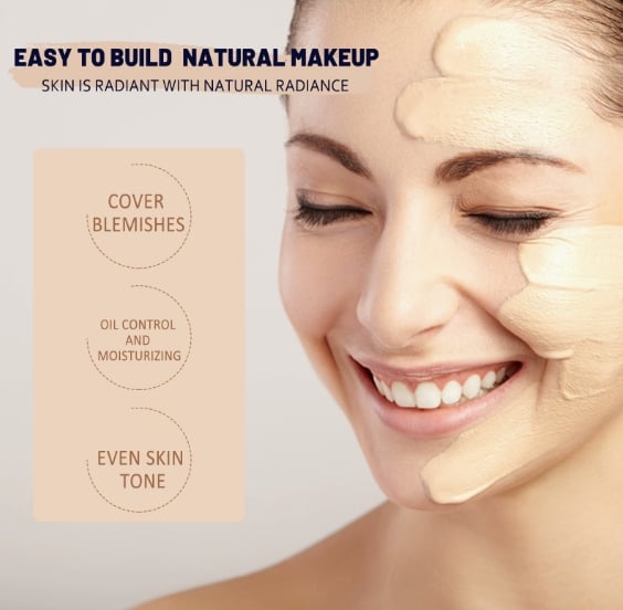 CC Foundation Cream Natural Moisturizing Waterproof Brightening Foundation Concealer Coverage Blemish Oil-control Lasting Makeup