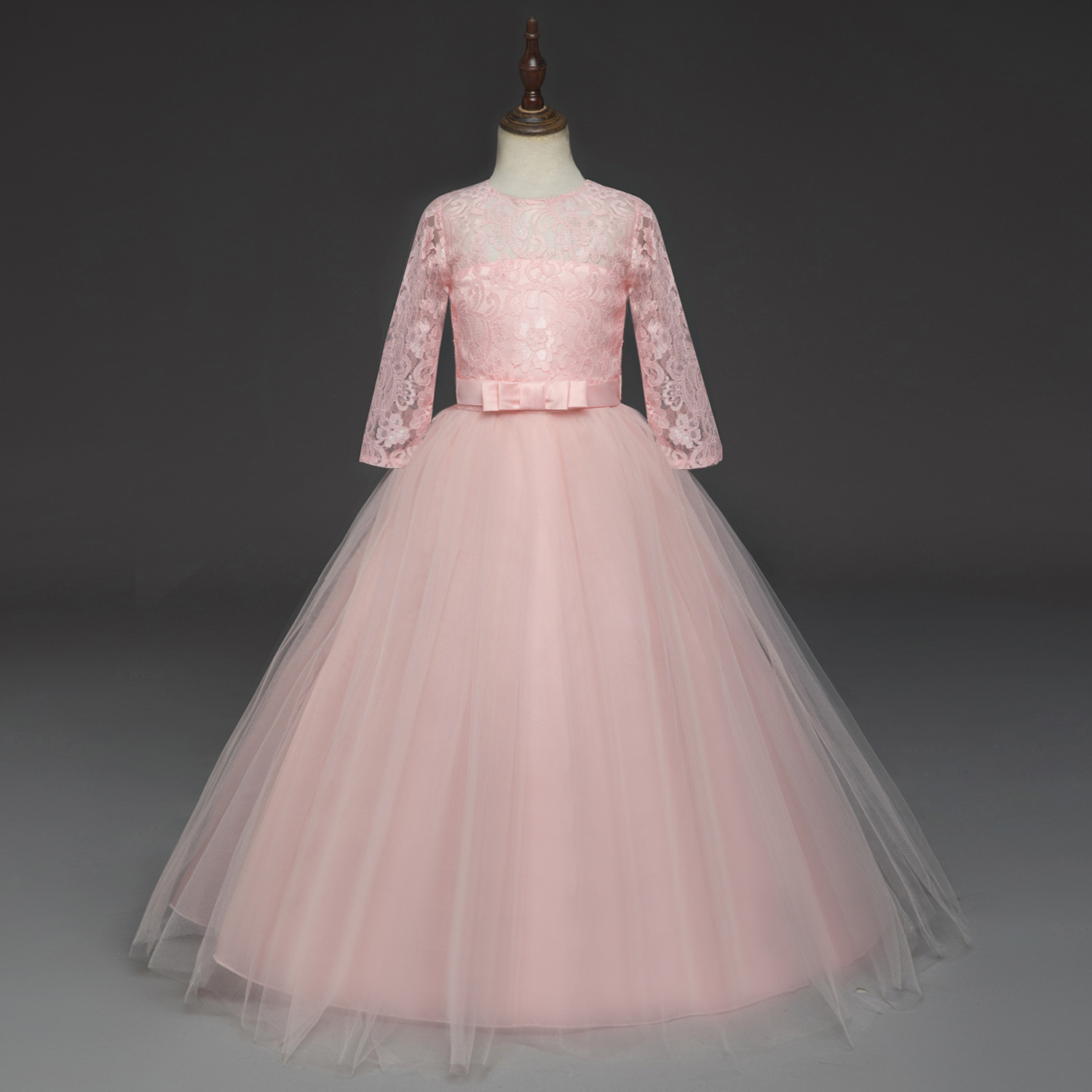Luxe Floral Prom Gown for Girls – Delicate Lace Bodice + Full, Bouncy Tutu Skirt for Ultimate Fairy-Tale Flai