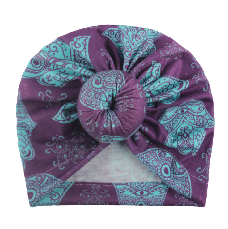 Children's accessories doughnut hat newborn baby ball printed brimless hat