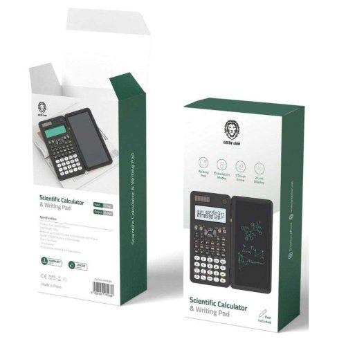 GREEN LION SCIENTIFIC CALCULATOR & WRINTING PAD BLACK