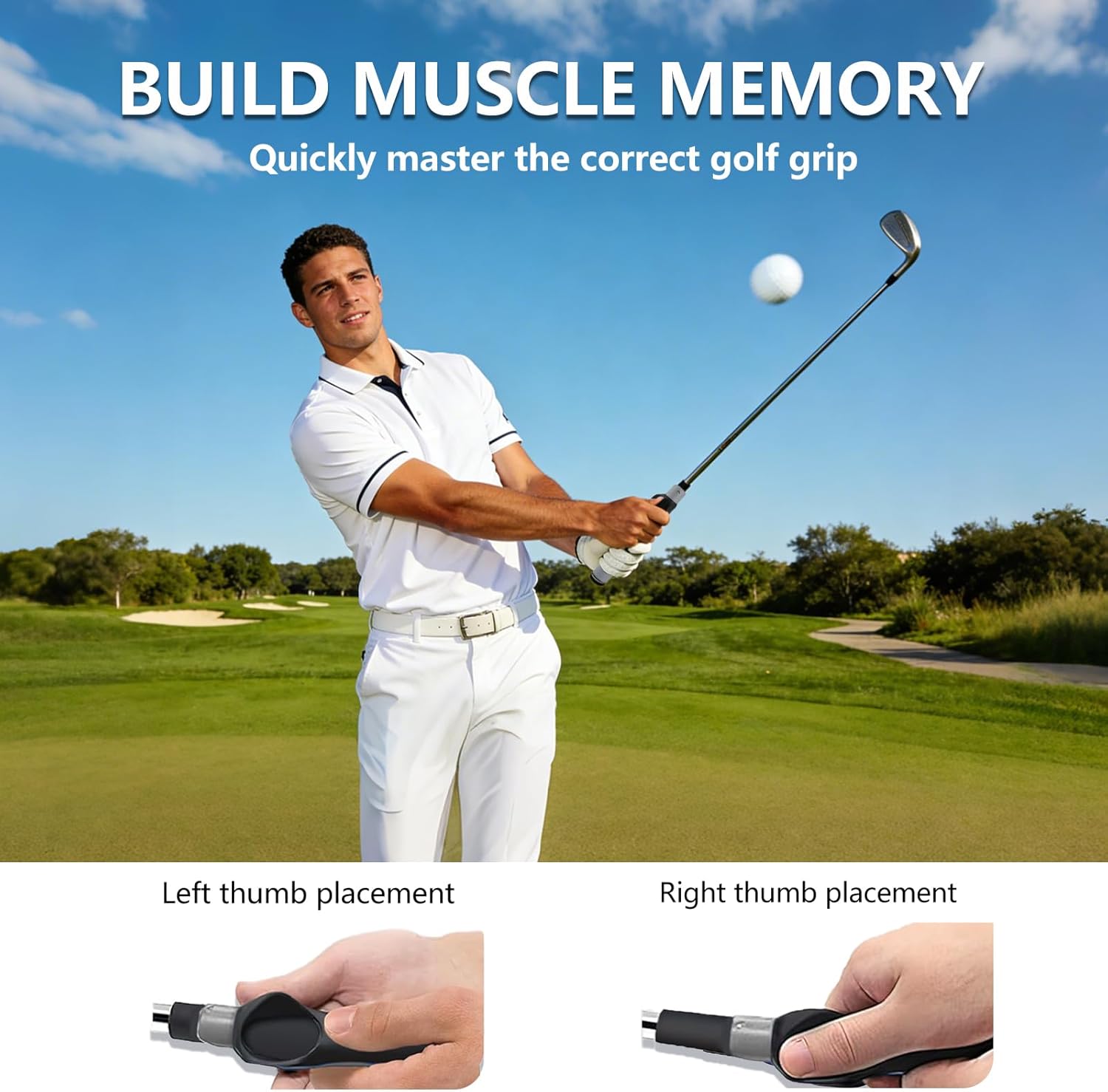Golf Grip Trainer, Golf Training Aid, Golf Grip Kit, Golf Club Grips, Golf Club Grip, Grip Trainer Golf Club To Help Train Correct Hand Position