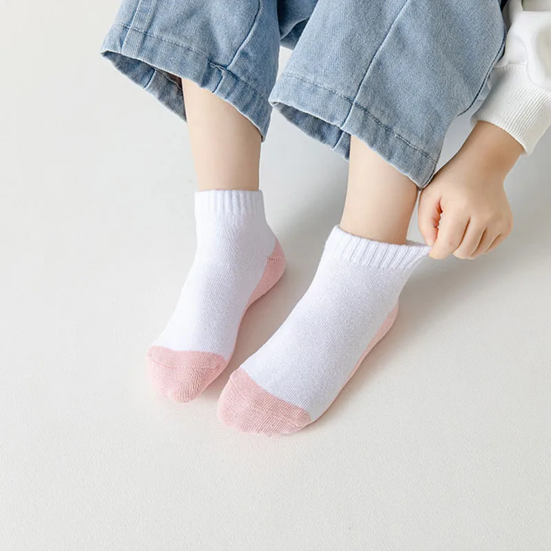5 PairsNew Summer Children Socks Cotton Fashion Black White Gray For 1-12 Years Kids Teen Student Baby Girl Boy Socks