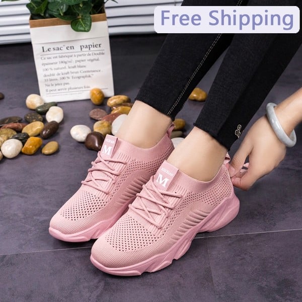 Air-permeable and portable sports shoes Fei woven mesh leisure shoes Korean version of Baitao women's shoes