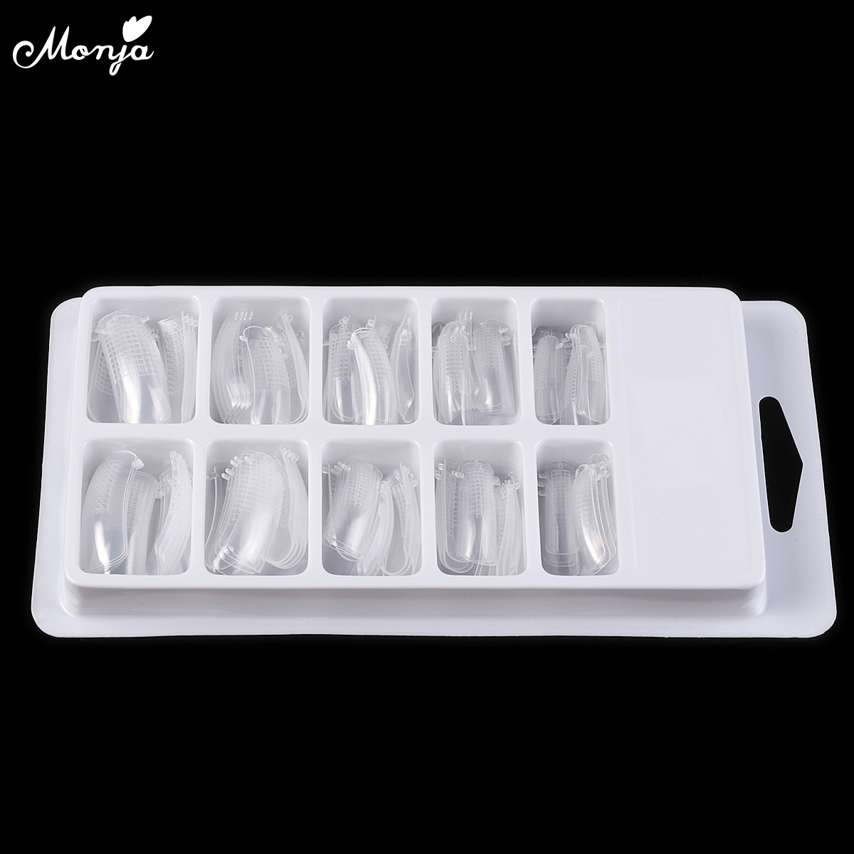 Nail Tips Tool Kit For Quick Building Full Cover Extension Gel Ductility False Nail Tips With Plastic Clamps Manicure Tools