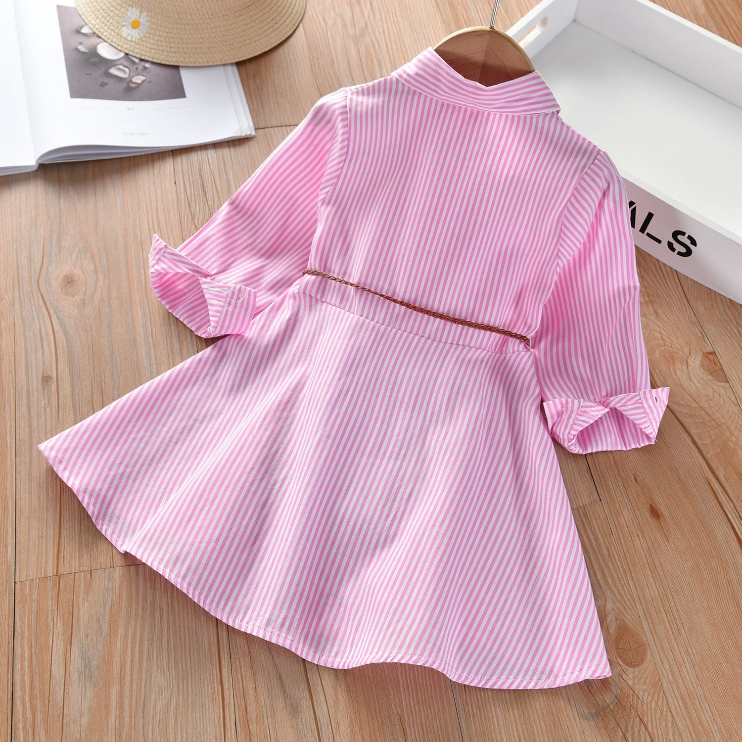 Children Dress Spring Summer Turn-Down Collar Kids Clothes Fashion toddler Baby Girls Clothing Summer Striped Dress Girl