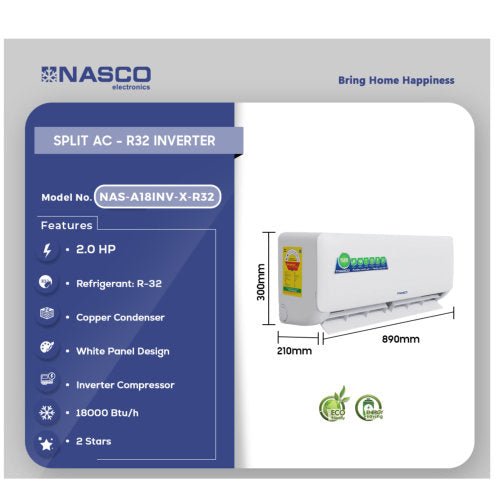 NASCO 2.0HP INVERTER R32 NAS-A18INV-X-R32 AIR CONDITION