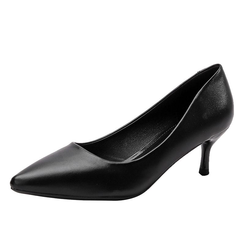 Flight Attendant High Heels Female 2023 New Etiquette Single Shoes Pointed Toe Thin Heels Professional Work Shoes Formal Dress B