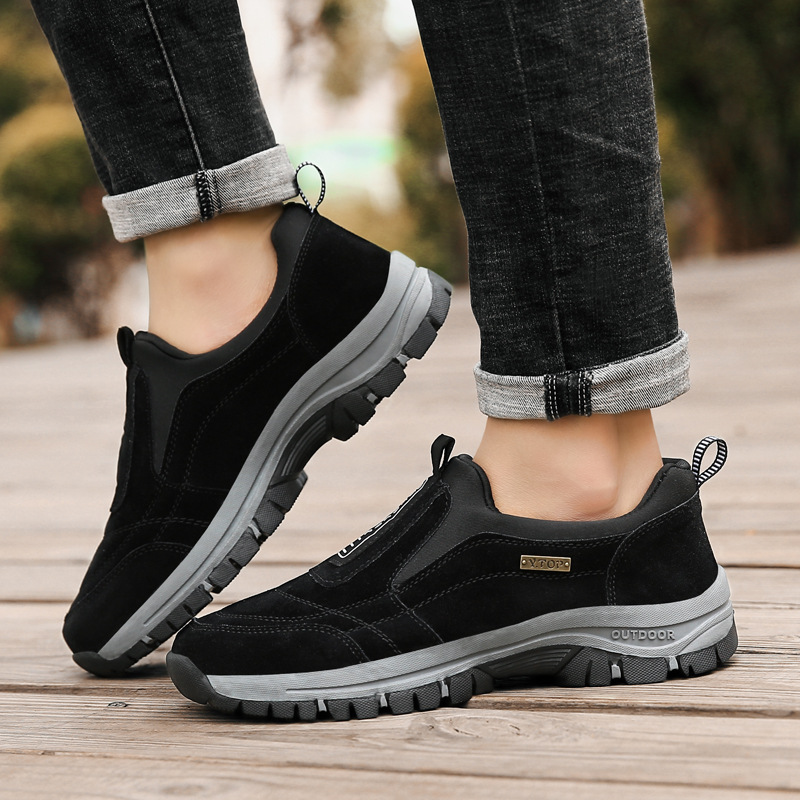 Comfort Outdoor Sports Shoes Sneakers Slip-on Suede Hiking Shoes for Men