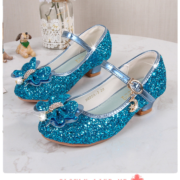 Girls' High Heels Spring and Autumn Women's Korean Edition Golden Children's Shoes Fashion Performance Shoes Fashion Show Shoes