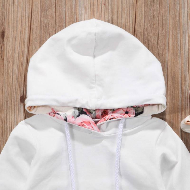Brand New Infant Toddler Newborn Baby Girls Floral Outfit Clothes Tracksuit Hooded Tops+Leggings Pants Headband 3Pcs Set
