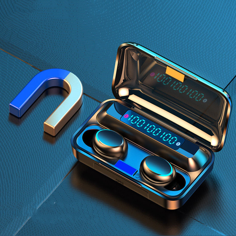 F9-5C Bluetooth Wireless Headsets with Mic Sports Waterproof TWS Bluetooth Earphones Touch Control Wireless Headsets Earths Phon