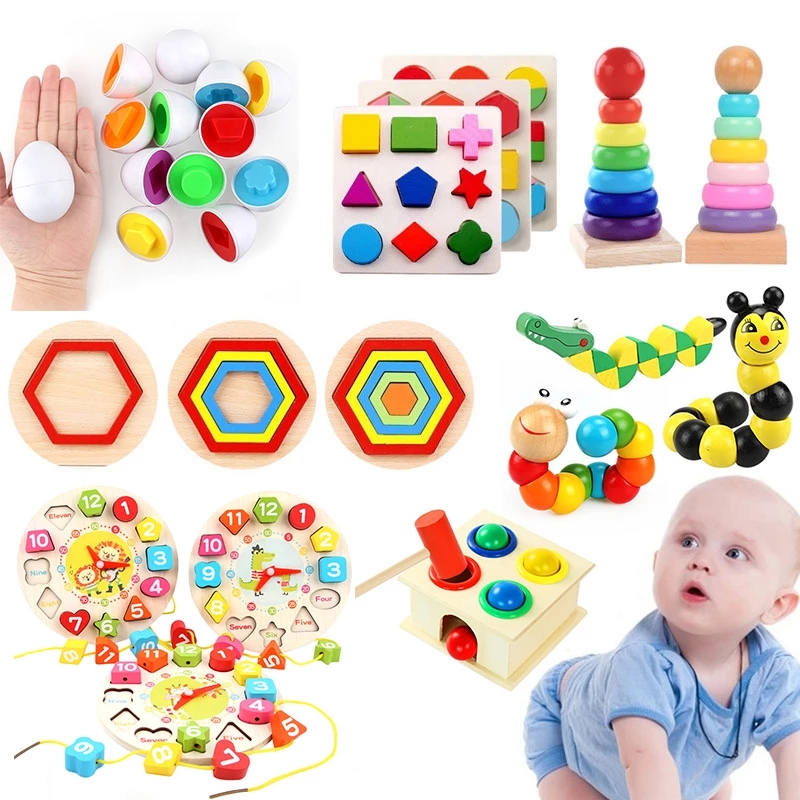 Wooden Puzzle 3D Alphabet Number Shape Matching Busy Board Game Montessori Baby Toys Early Education Learning Toys for Children