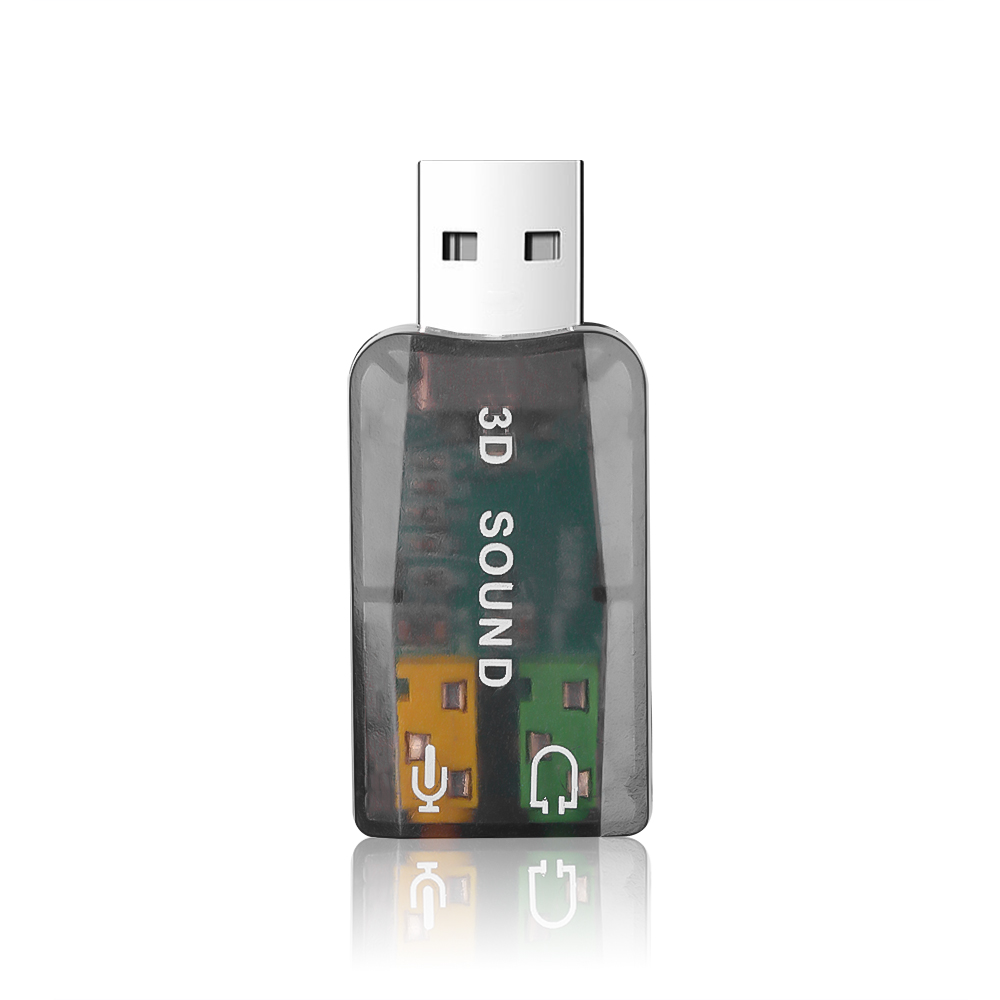 Mini External Usb to 3.5mm Mic Headphone Jack Stereo Headset 3d Sound Card Audio Adapter for Laptop