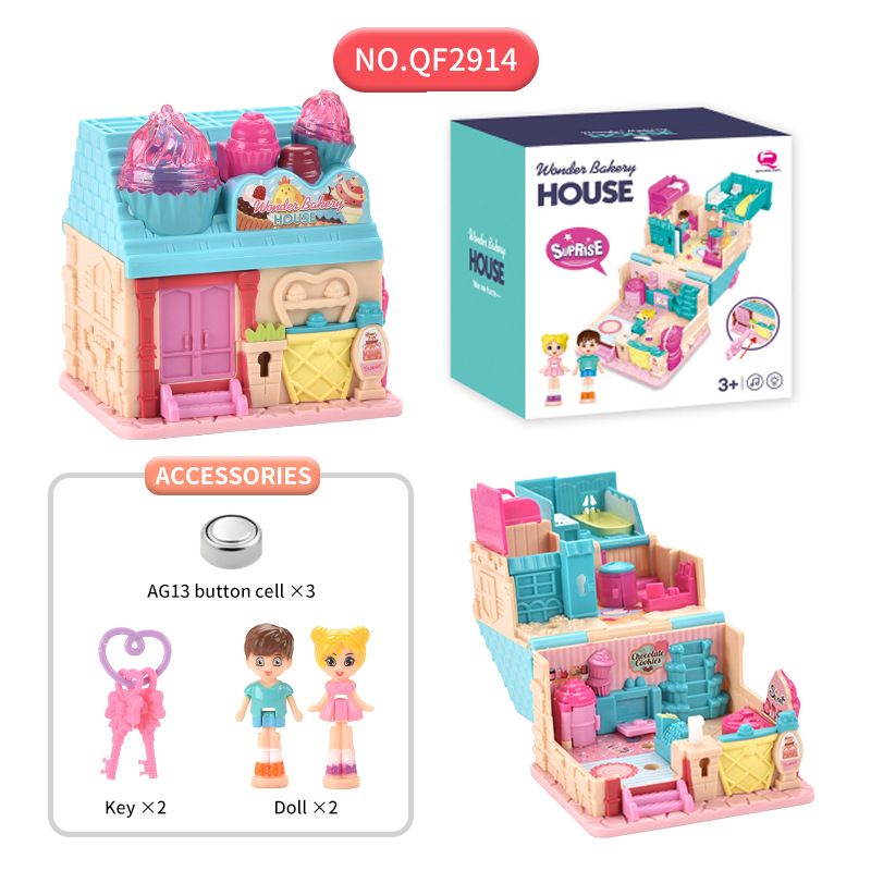 Cross border e-commerce toys, girls, families, mini villas, children's treasure boxes, surprise birthday gifts, lighting, music