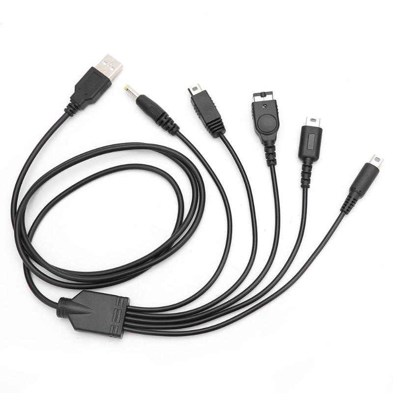 5 in 1 USB Charging Cable for Nintend NEW 3DS XL NDS Lite NDSI LL WII U Charger for Nintendo GBA for Sony PSP 1000/ 2000 cable