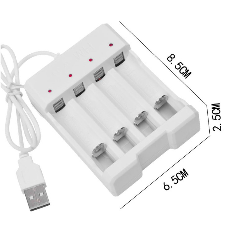 Universal USB Output Battery Charger 4 Slot Adapter