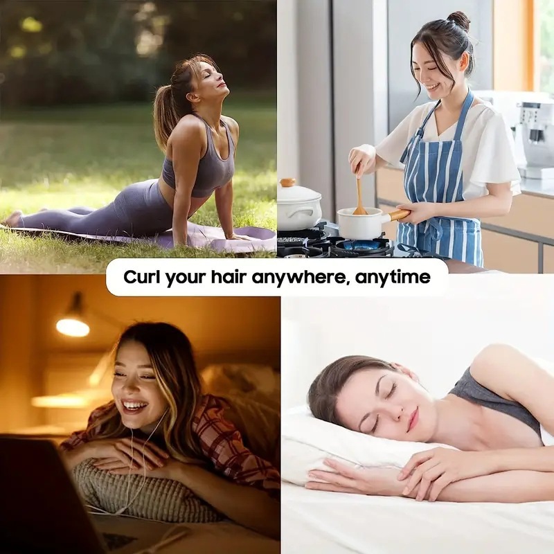 6 Pcs Set Heatless Hair Curler,Satin Heatless Curling Set, Heatless Curls Headband, Overnight Curling Headband