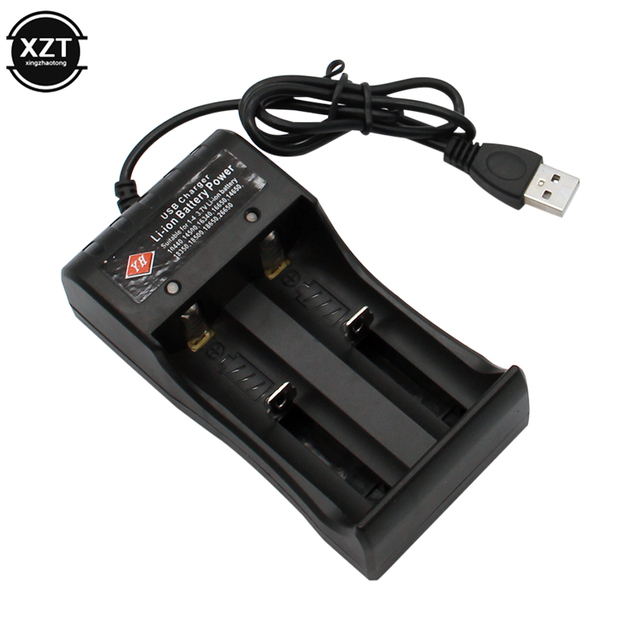 Universal 2 slot Battery 3.7V USB Charger Smart Chargering Rechargeable for Li-ion 18650 26650 14500 17670 10440 16340 Batteries