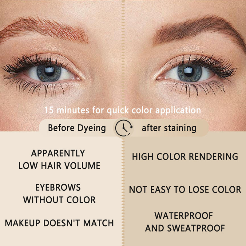 Eyelash Eyebrow Dye Tint Kit Fast Tint Brow Dye Gel Eyebrow Cream Black/Brown/Coffee Brow Enhancers Mascara Makeup Tool