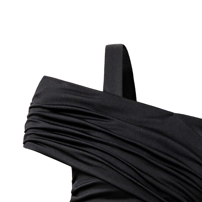 Black Dress For Kids Girls Off-the-Shoulder Tiered Sleeveless Gown Party Dating Clothes Children Clothes Summer Clothes For 8-12