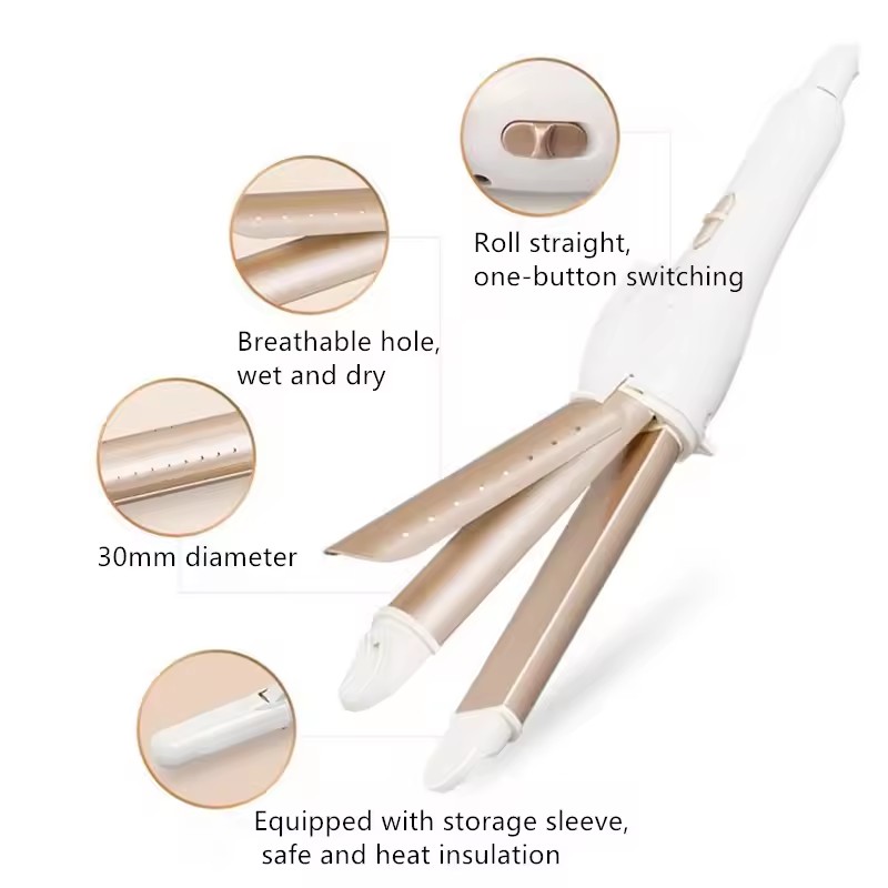 3 In 1 Gold Ceramic Hair Curling Iron Hair Curler Professional Hair Styling Tools Hair Straightener Heated Roller Multifunction