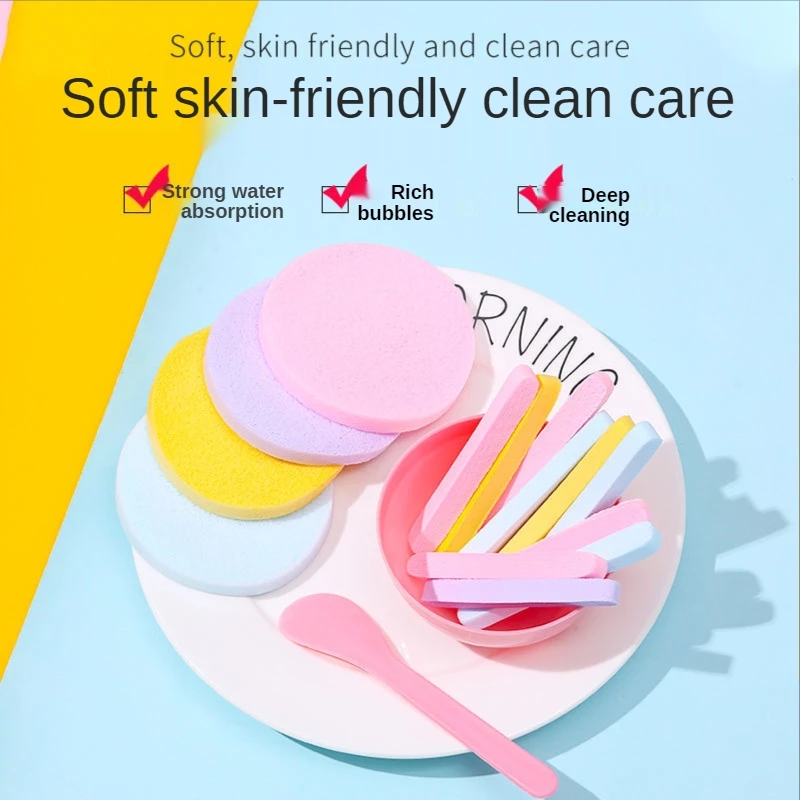 12PCS/Set Cosmetic Puff Compressed Cleaning Sponge Facial Clean Washing Pad Remove Makeup Skin Care Tool