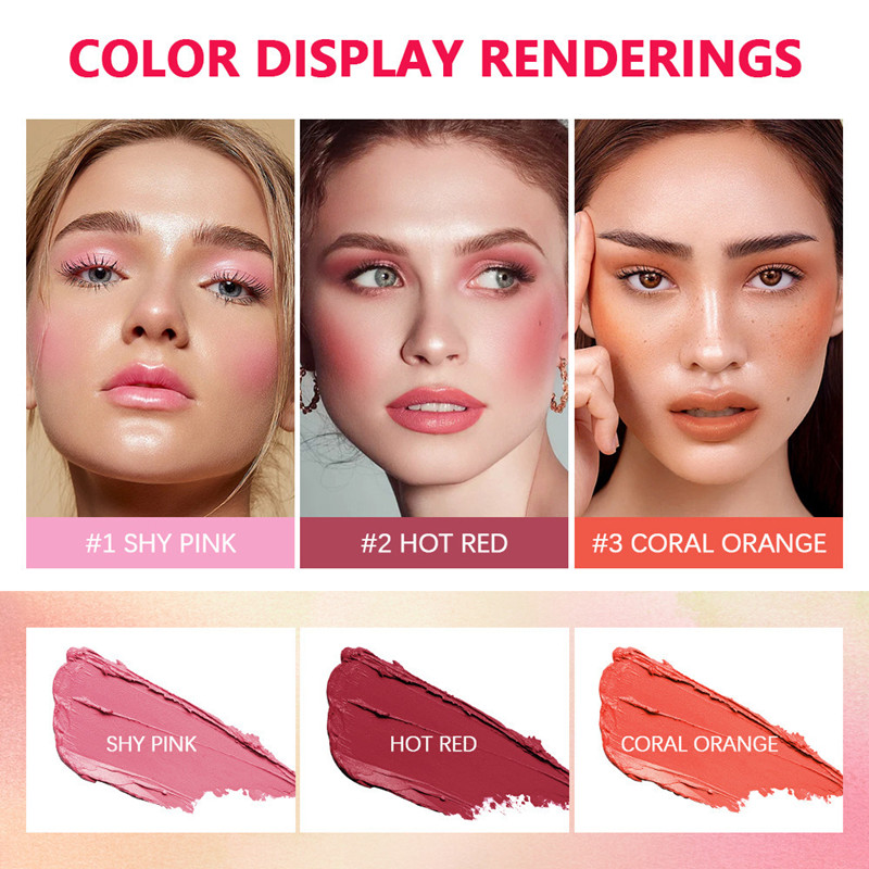 Multi-function Blush Stick Long Lasting Natural Cheek Face Rouge Blusher Cream Waterproof High Brightening Skin Tone Makeup