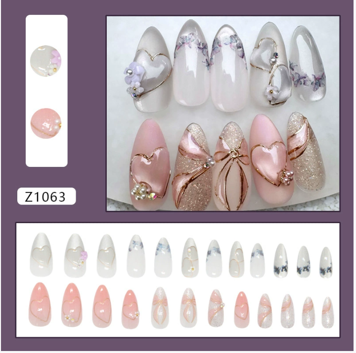 24pcs/Set Detachable Long Coffin Fake Nails European Ballerina Full Nail Art Tips Colorful Beauty Artificial False Nails