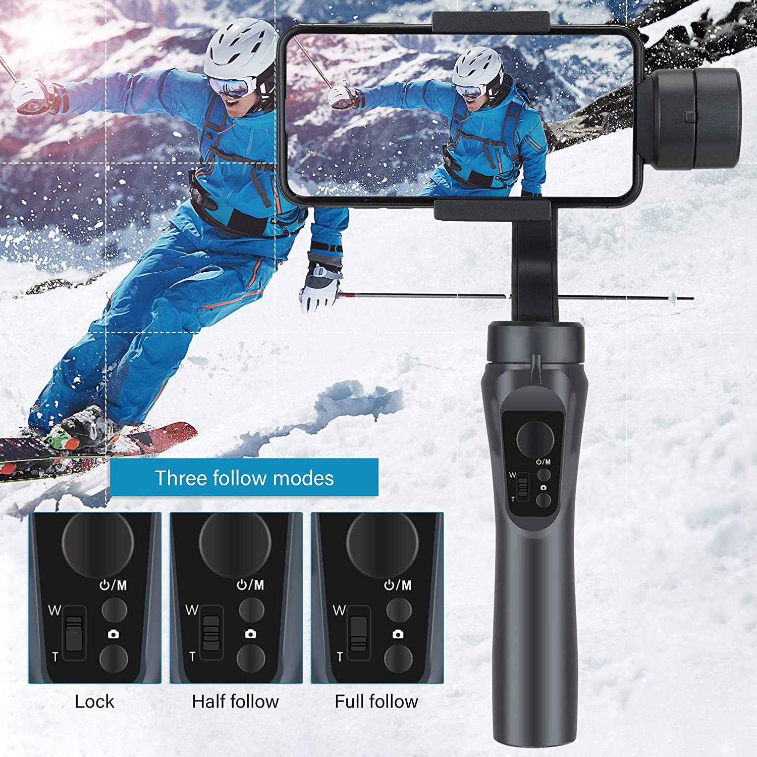 F6 3-Axis gimbal Handheld Stabilizer Cellphone Video Record Smartphone Gimbal For GoPro Action Camera Phone Vlog TikTok Live