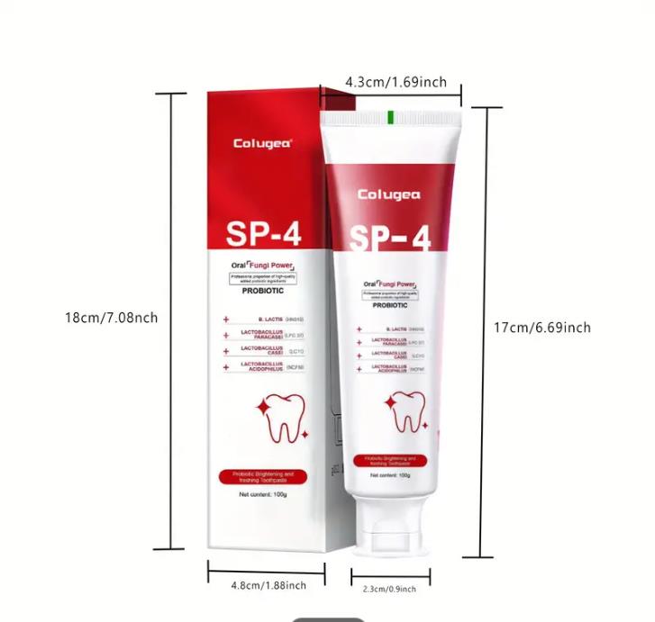 Sp-4 toothpaste, probiotic whitening, fresh breath, promote healthy teeth and gums, powerful stain removal