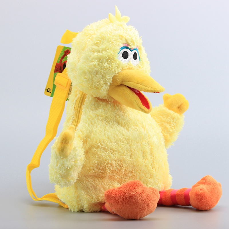 3 style 45cm Sesame Street Plush Backpack Red Elmo Blue Cookie Guy Yellow Big Bird Plush Bag Children's School Bag