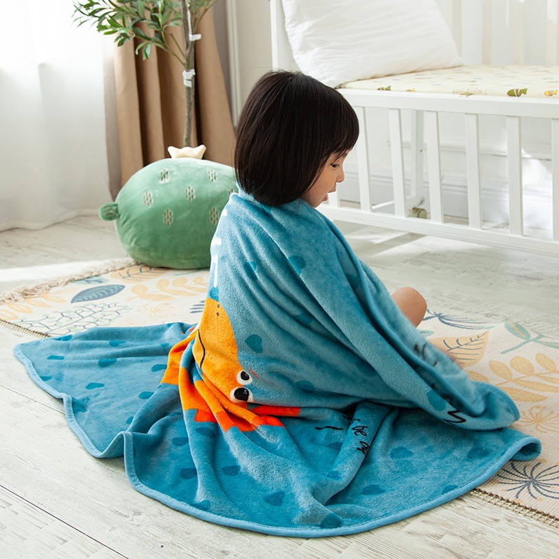1*1.4M Nordic baby velvet baby blanket cover blanket gold mink velvet cartoon children blanket