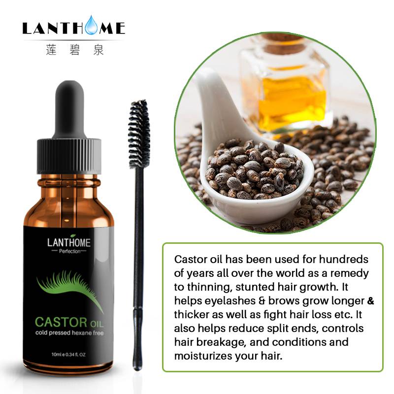 Castor Oil Hair Growth Serum for Eyelash Growth Lifting Eyelashes Thick Eyebrow Growth Enhancer Eye Lashes Serum Mascara 10ml