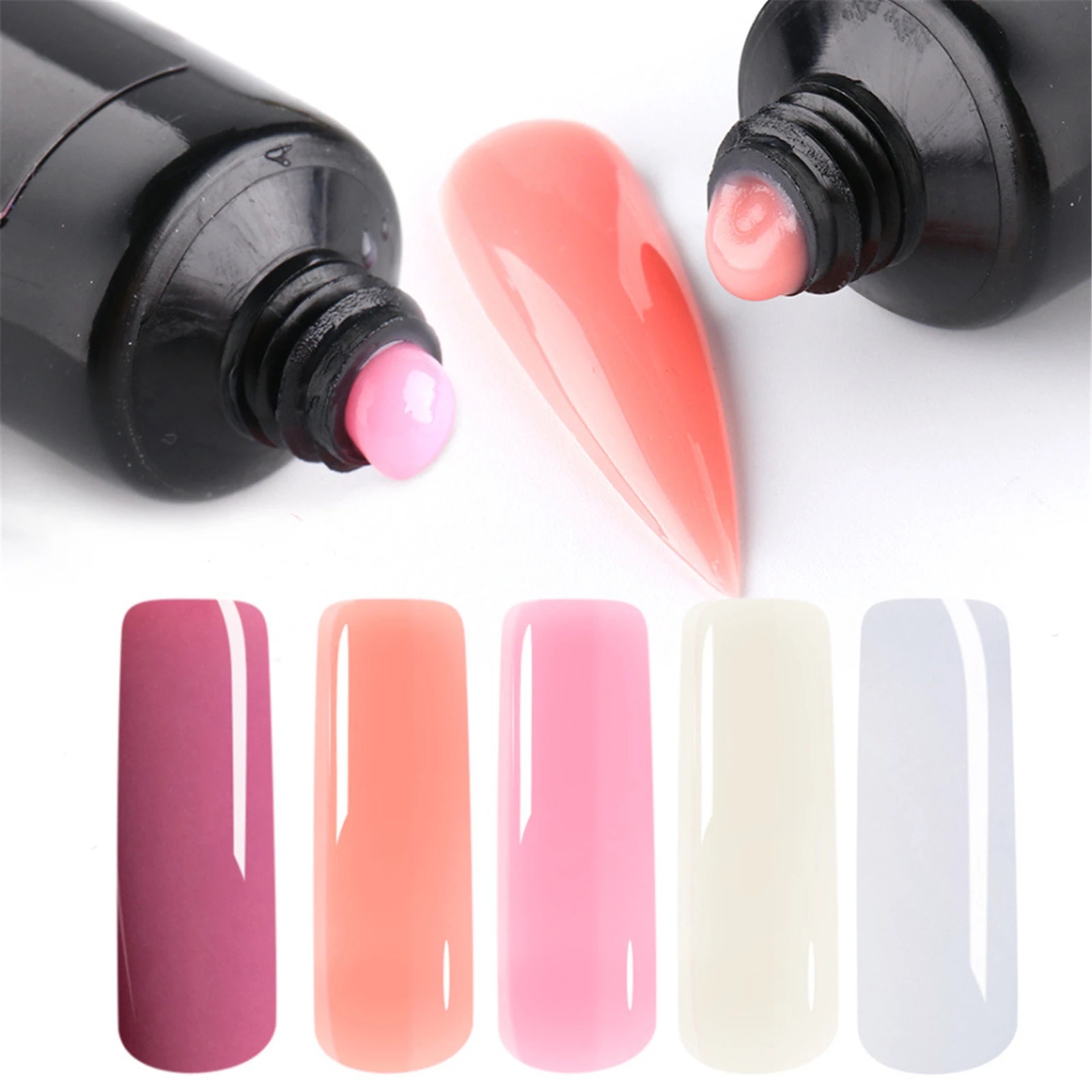 Nail Art Set Dry Phototherapy Gel Multicolor Sequin Extension Gel 15ml Poly Nail Gel Kit