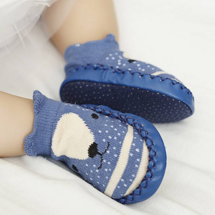 Children Infant Cartoon Socks Baby Gift Kids Indoor Floor Socks Leather Sole Non-Slip Thick Towel Socks