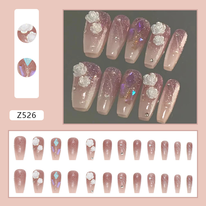 24pcs/Set Detachable Long Coffin Fake Nails Africa Orange Cartoon Pattern Full Nail Art Tips