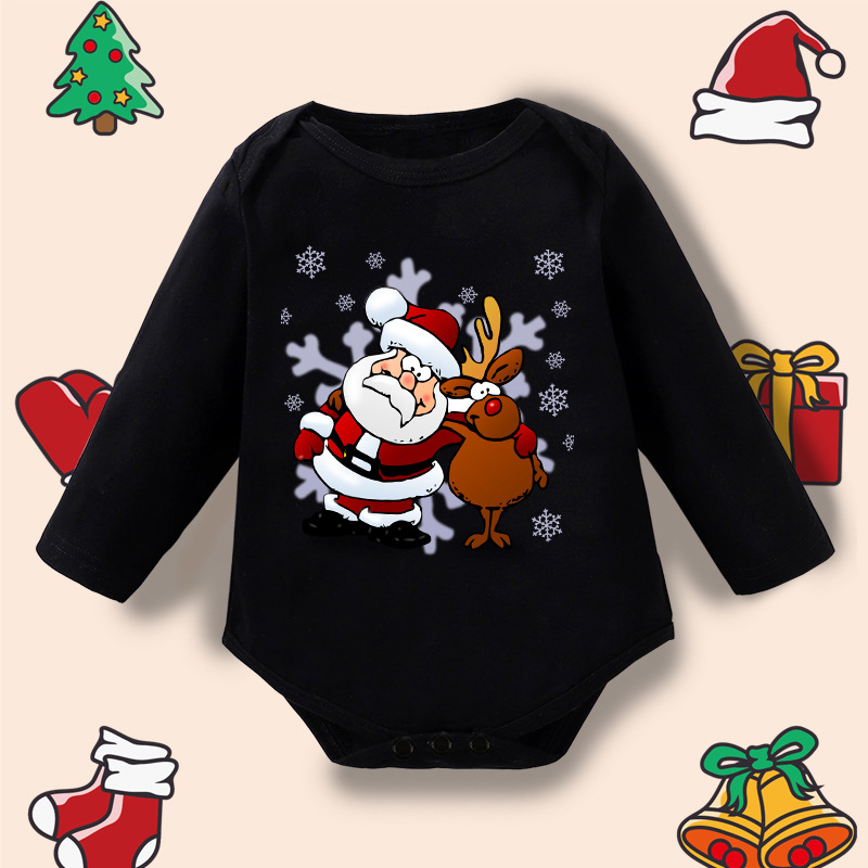 Infant Newborn My First Christmas Rompers Baby Boys Girls Bodysuit Born Crawling Long Sleeve Jumpsuits Festival Party Gifts