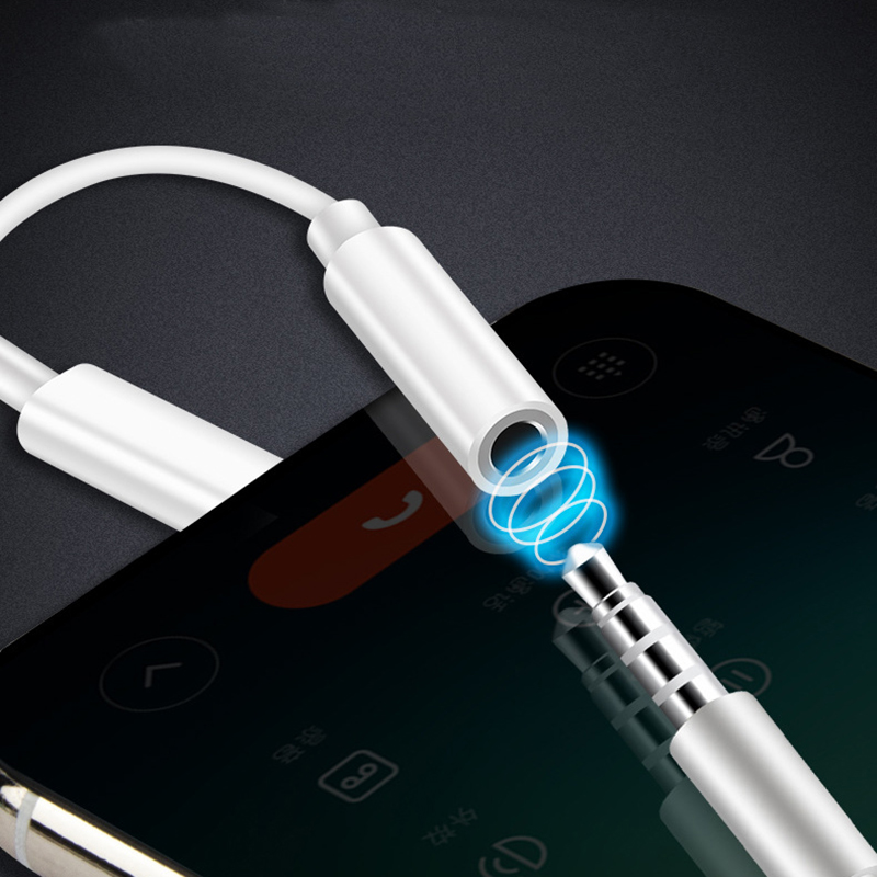 2pcs Earphone Converter Music Adaptor Cable for iPhone 6 7 8 Plus X XR XS 11 12 Pro/Max Lightning to 3.5mm Jack AUX Audio Adapte