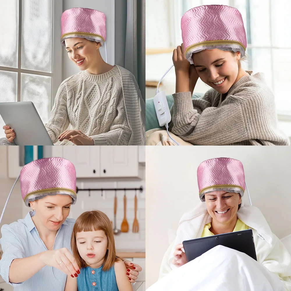 220V Electric Hair Thermal Treatment Beauty Steamer SPA Nourishing Hair Care Cap Waterproof and Anti-electricity Control Heating