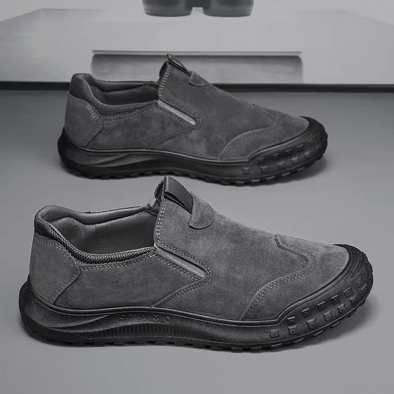 Labor protection shoes, men's popular waterproof leather boots, men's outdoor anti slip and wear-resistant casual work shoes