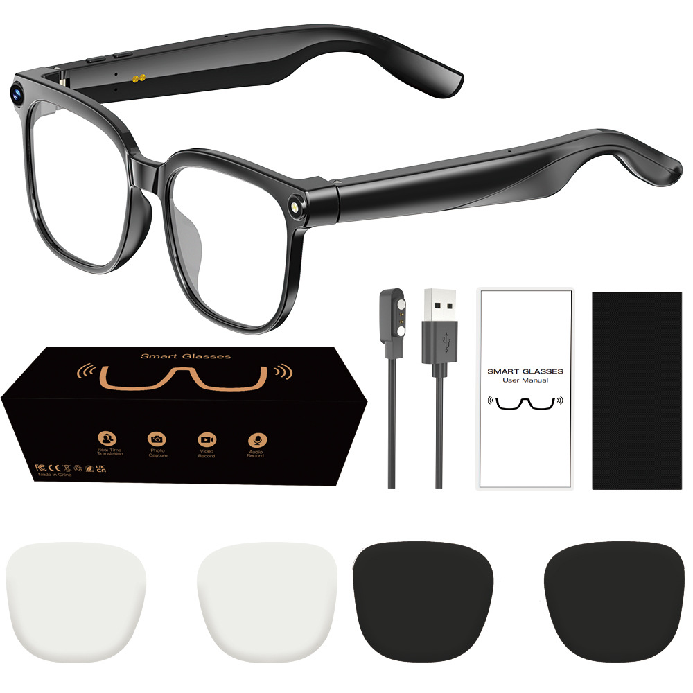 Smart Ai Camera Glasses 800mp Hd Photo Video Bluetooth Call Ai Simultaneous Interpretation Wifi 290mah Hands Free For Daily Use