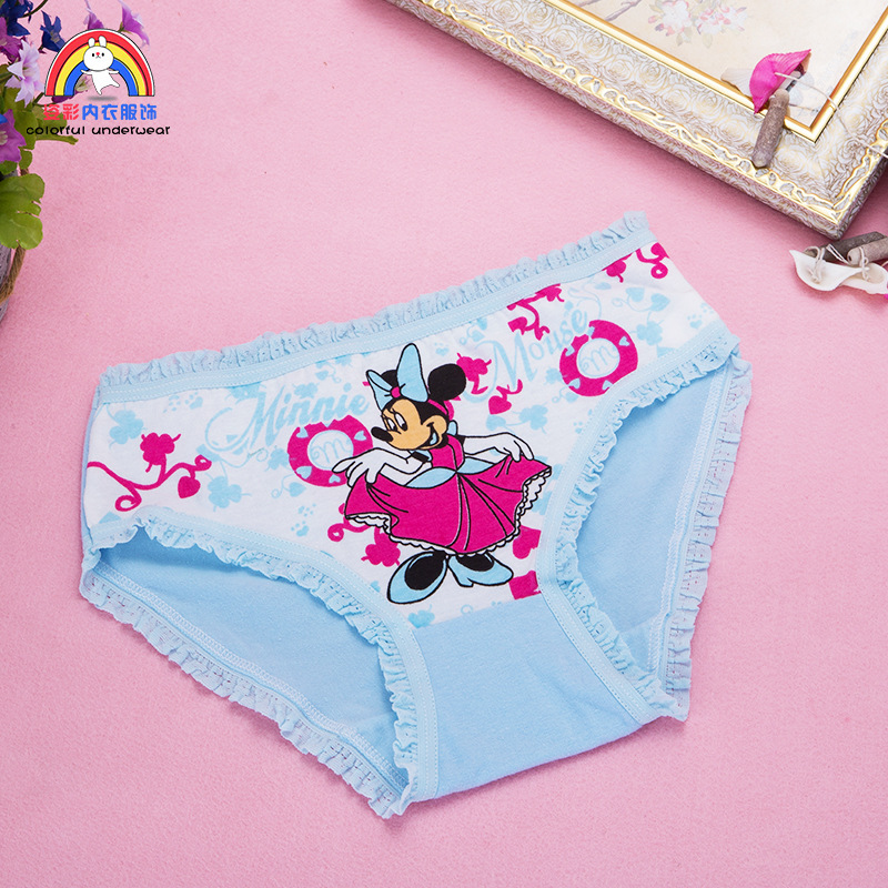 4 / Cotton Soft Panties for Girls Baby Girls Underwear Cartoon Minnie Briefs Breathable Children Panty Kids Underpants