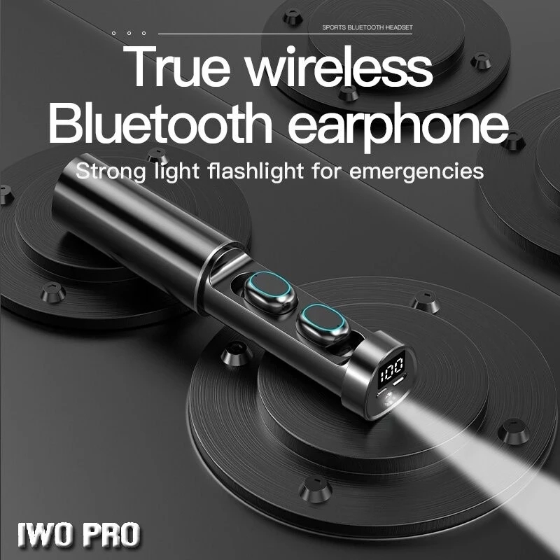 N21 TWS Bluetooth Earphones Wireless Headphones Handsfree in Ear Mini Earbuds Gaming Headset with LED Flashlight Microphone