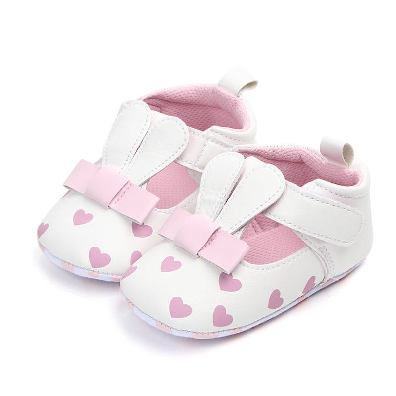 Spring and Autumn New Three-dimensional Ears Baby Girl Cute Love Flat Velcro Toddler Shoes
