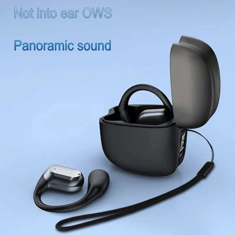 New Ear Clip-on Wireless Headset Long Battery Life Non-In-Ear NoiseReduction Large Screen LED Digital Display Wireless Head