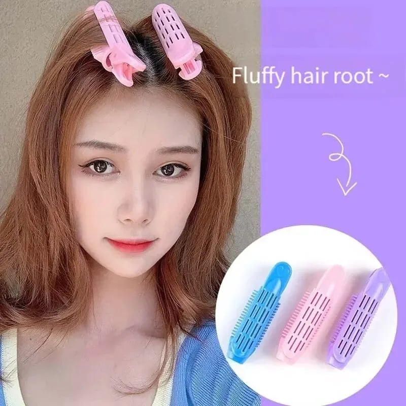 2PCS Hair Root Fluff Clip Top Bobby Pin Curls Fixed Bangs Styling Lazy Fluffy Styling Pad Hairless Hairpin Set